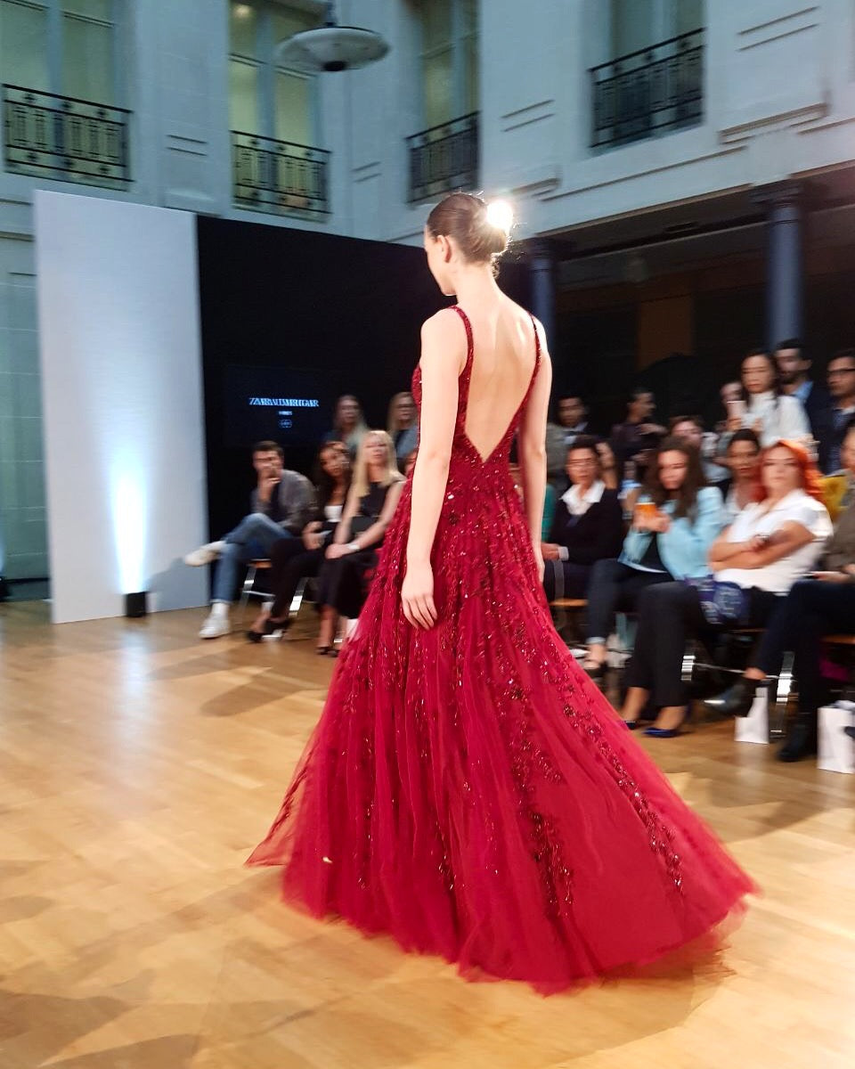 Cherry Red Beaded Gown