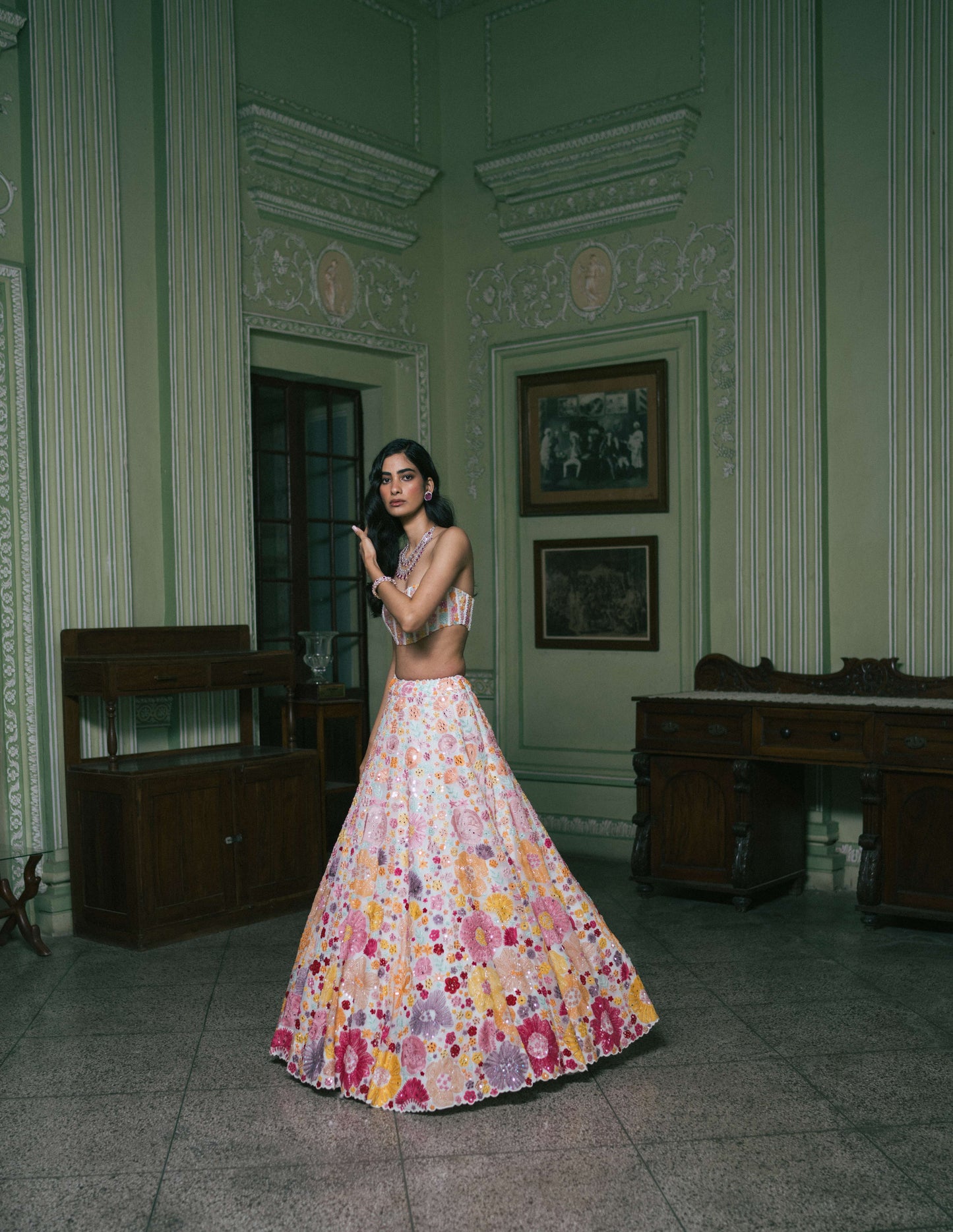 Ivory Iris Lehenga set