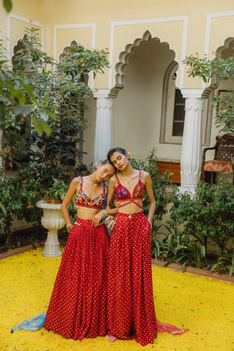 Seashells and Red Bandhini Set