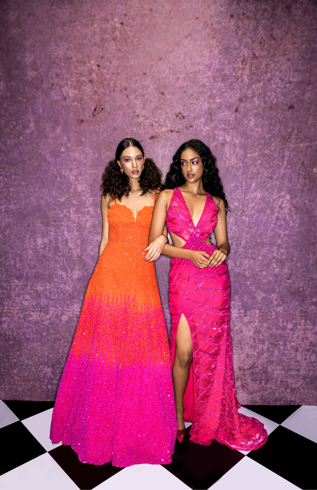 Orange & Pink ombre gown