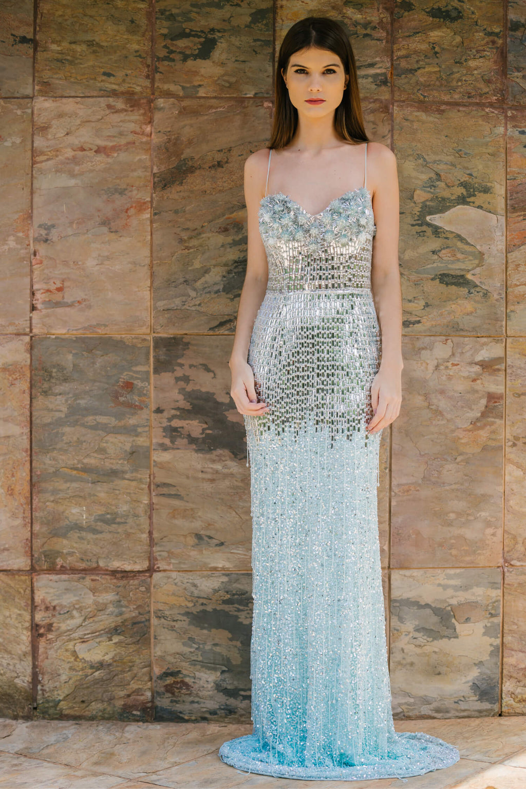 Ice Blue Crystal Gown