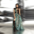 Reef Printed Textured Asymmetrical Draped Dress