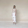 3D Embellished Halter Top And Patchwork Skirt
