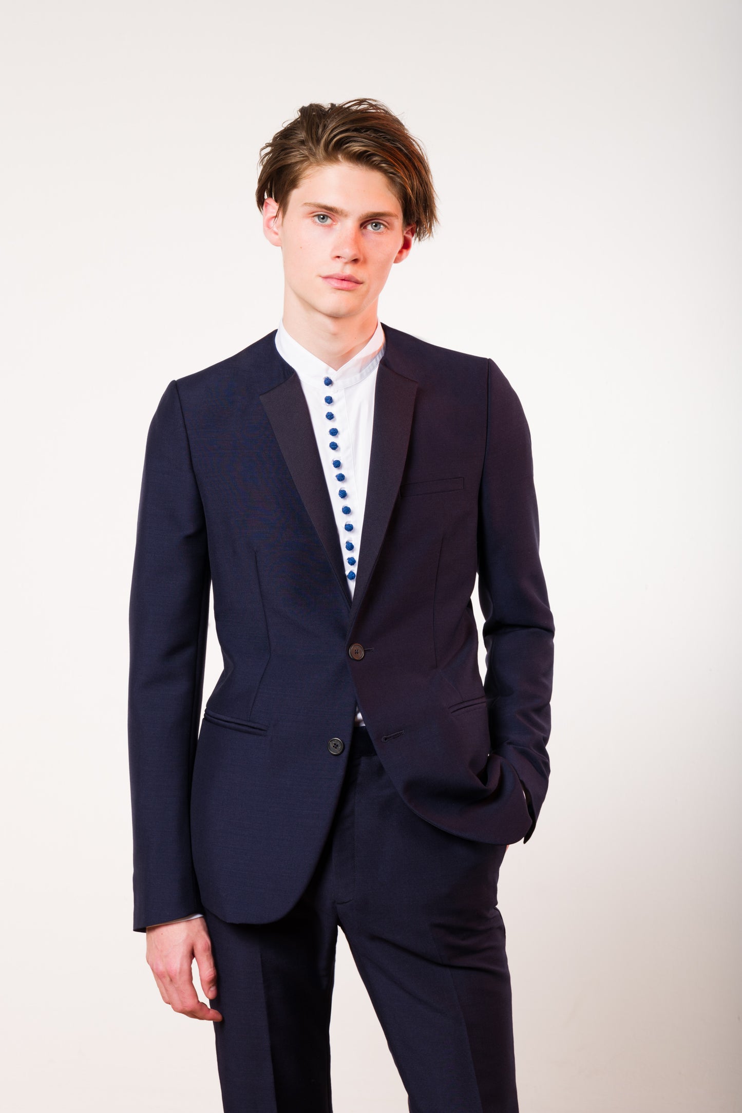 No Collar Tuxedo Jacket