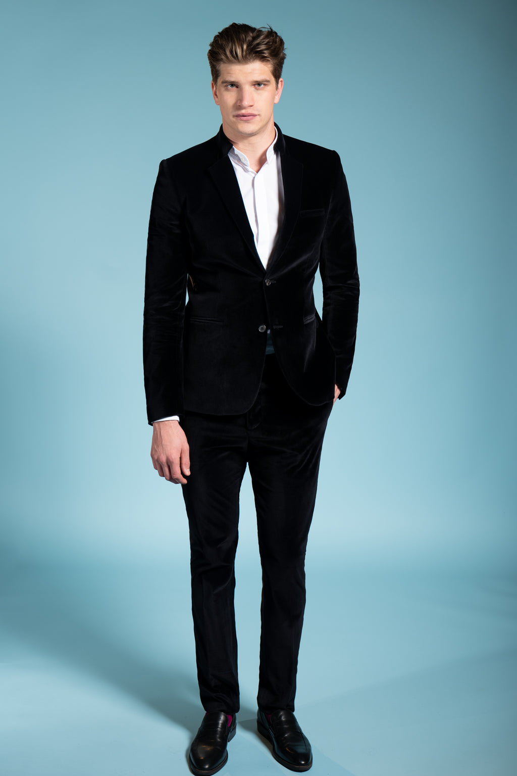Contemporary Velvet Jacket - Wide Lapel