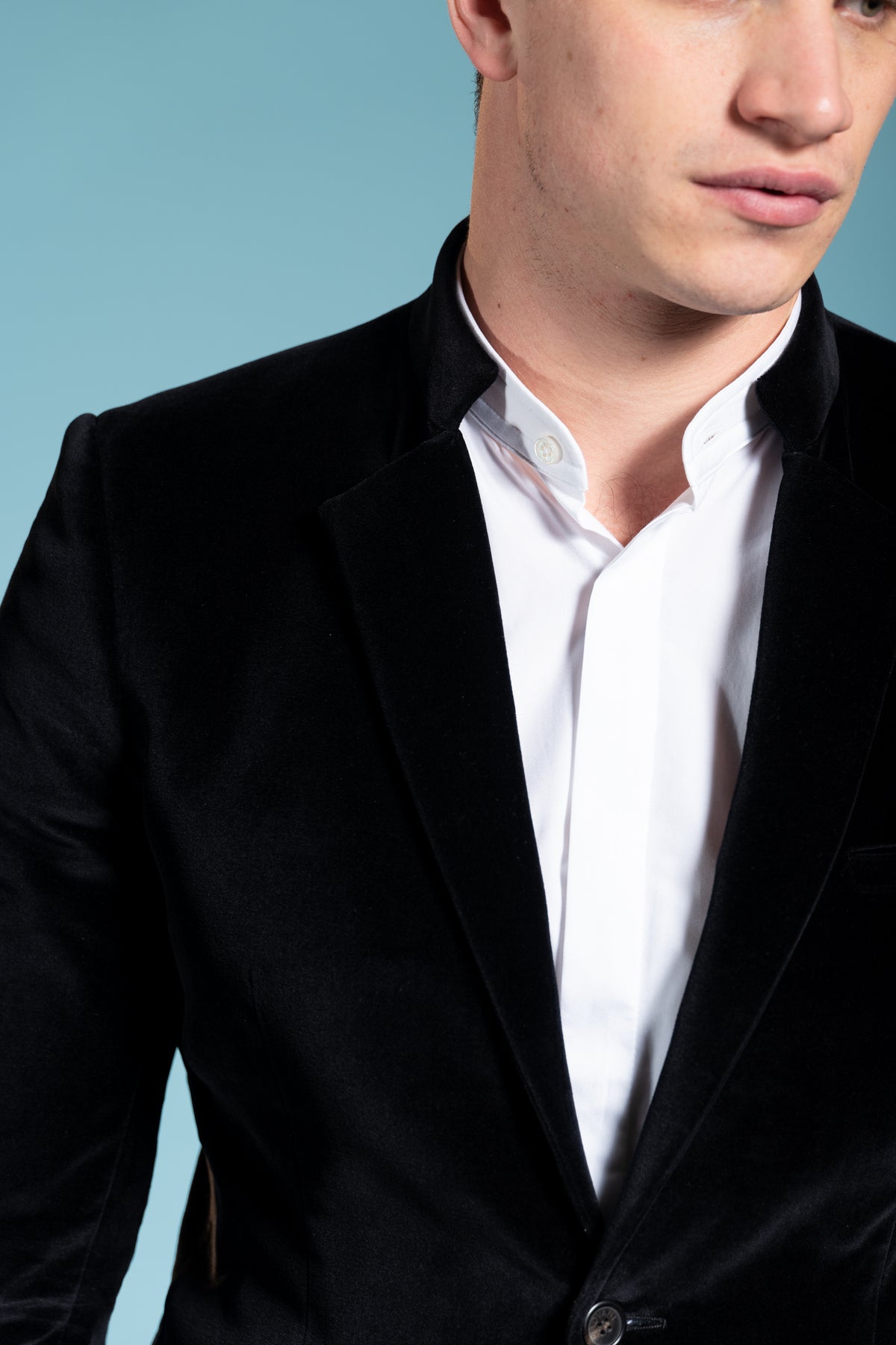 Contemporary Velvet Jacket - Wide Lapel
