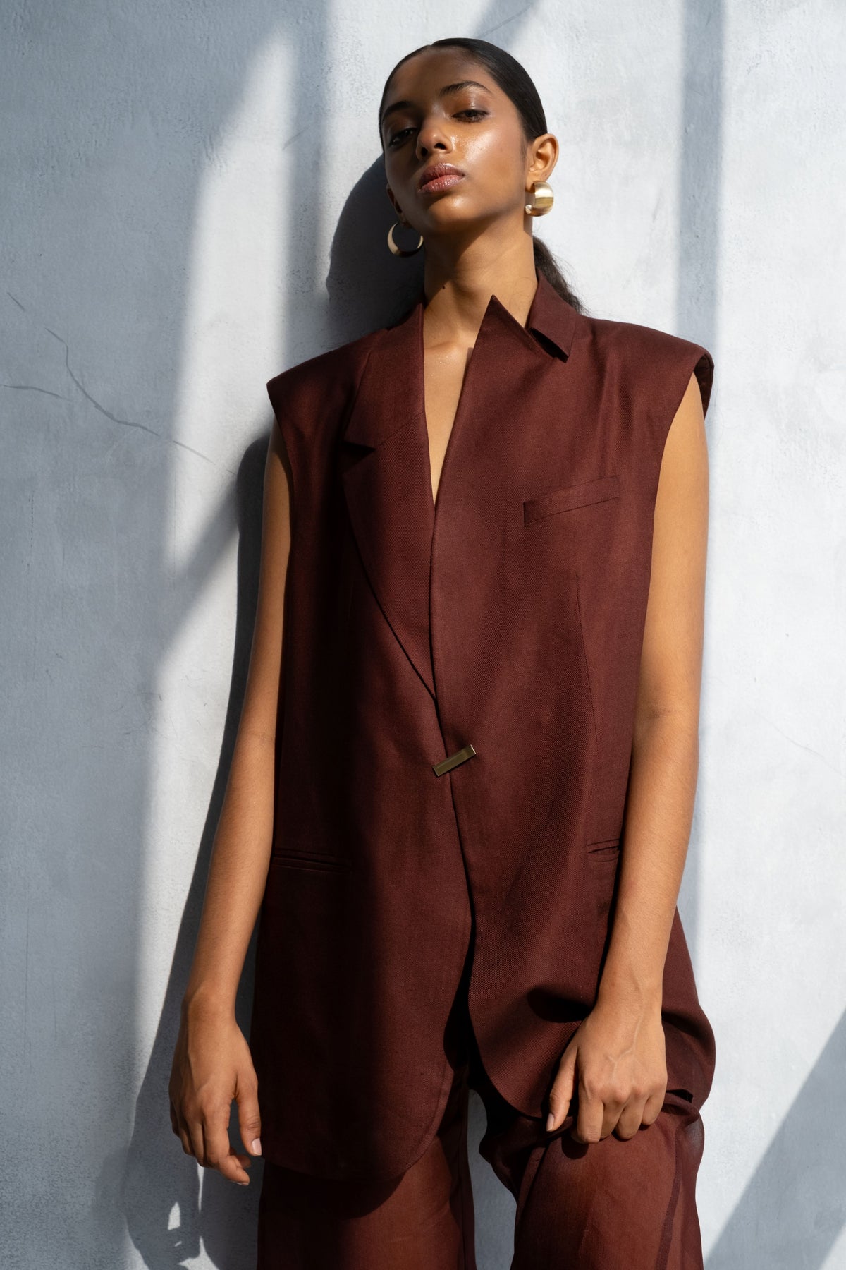 Merlot Vest & Organza Pants