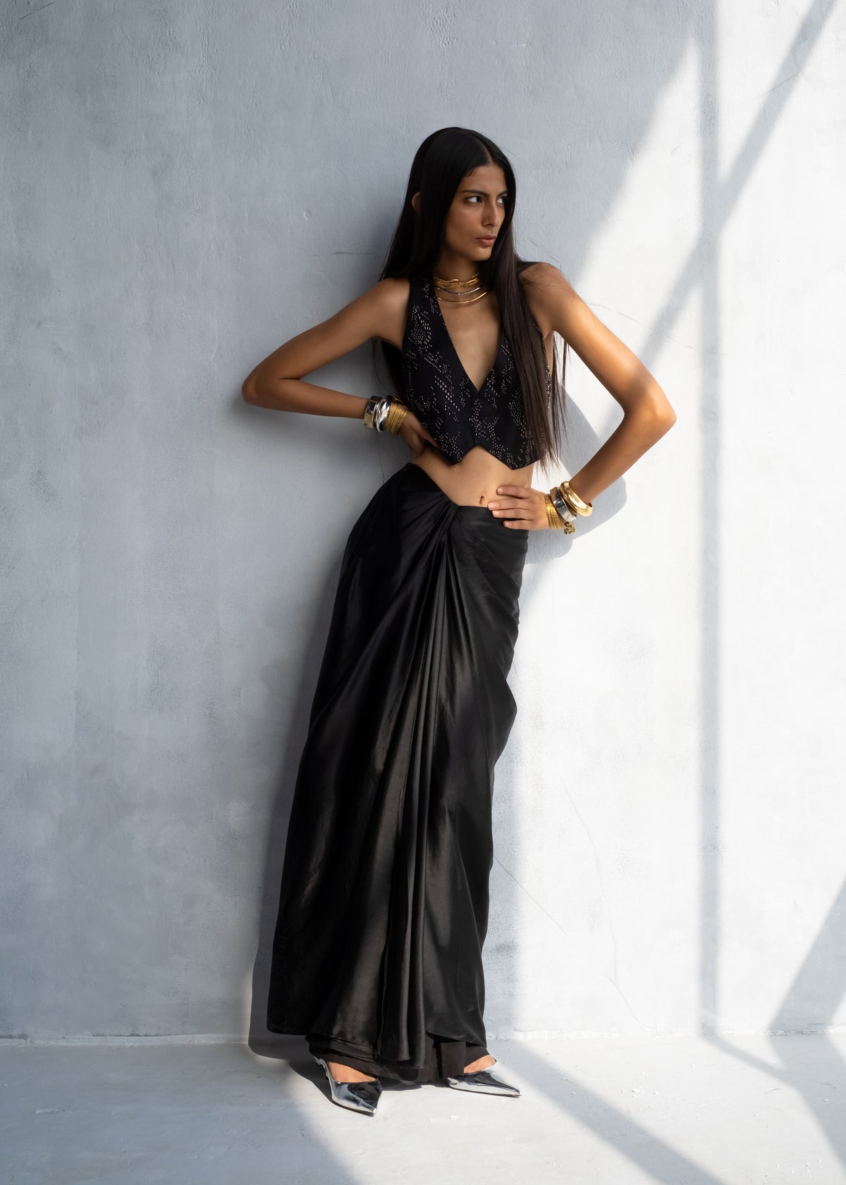 Black Iris Waistcoat & Skirt