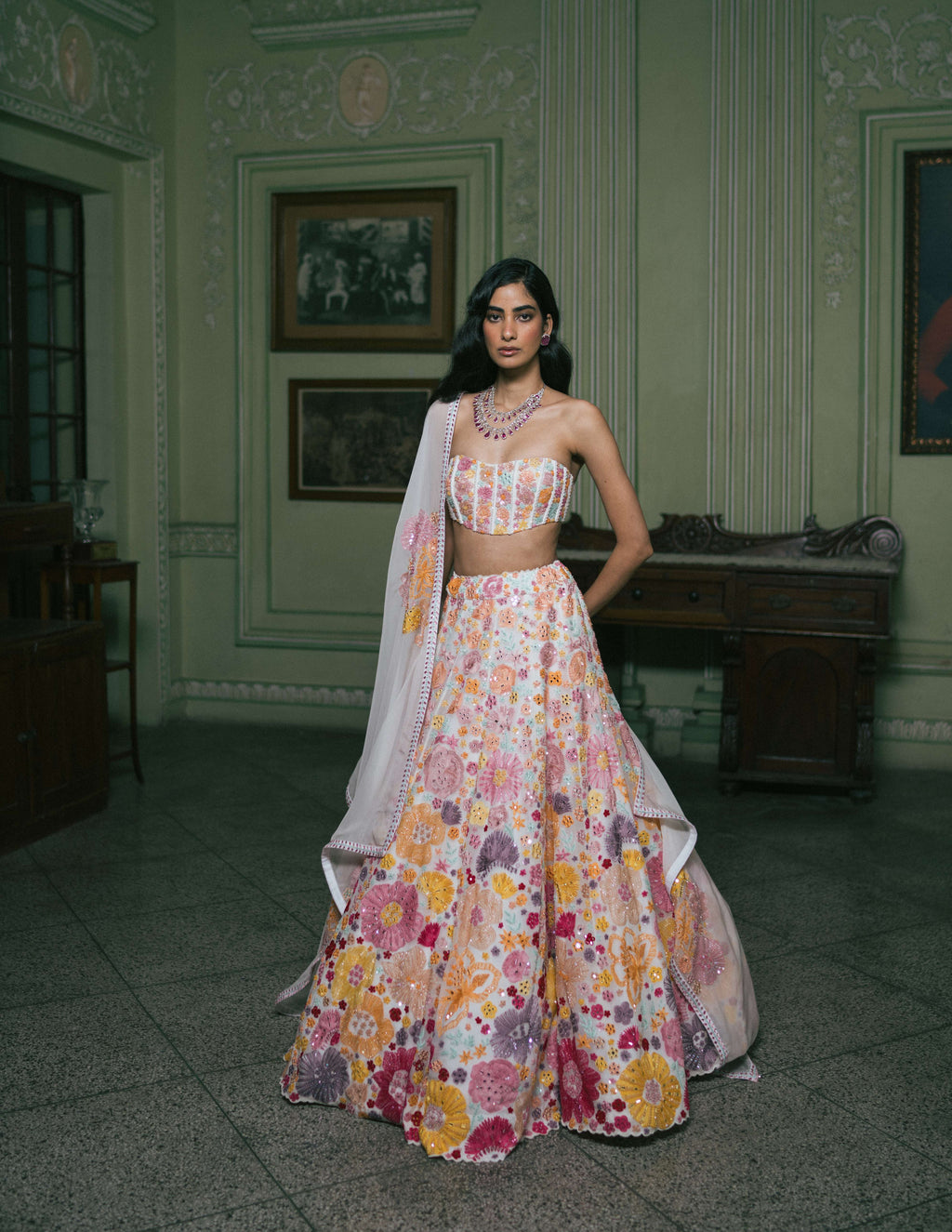 Ivory Iris Lehenga set