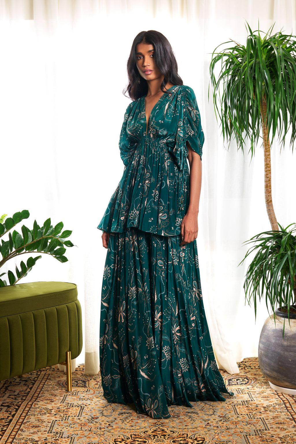 Ari Cape-Style Top & Flared Pants