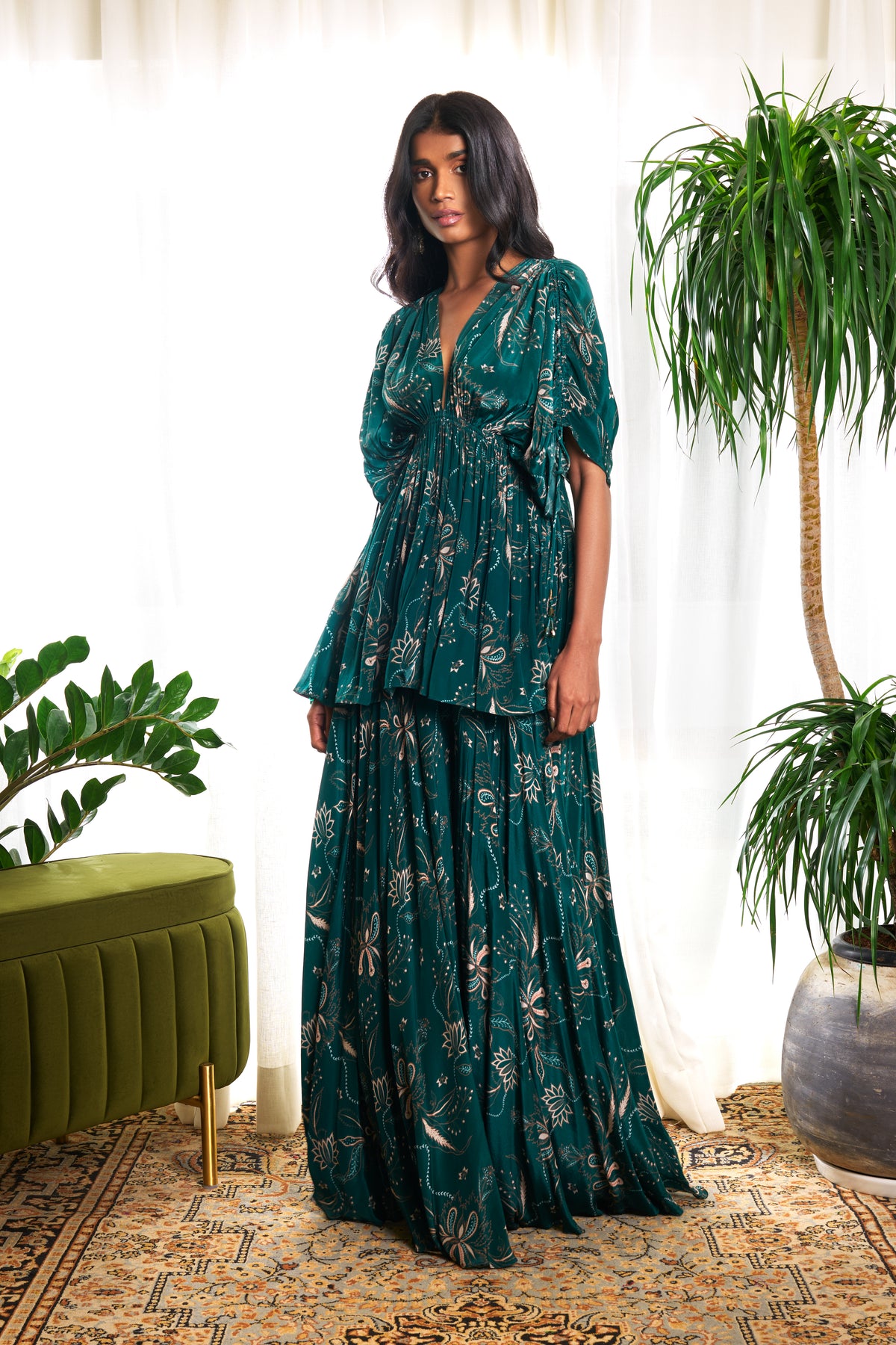 Ari Cape-Style Top & Flared Pants