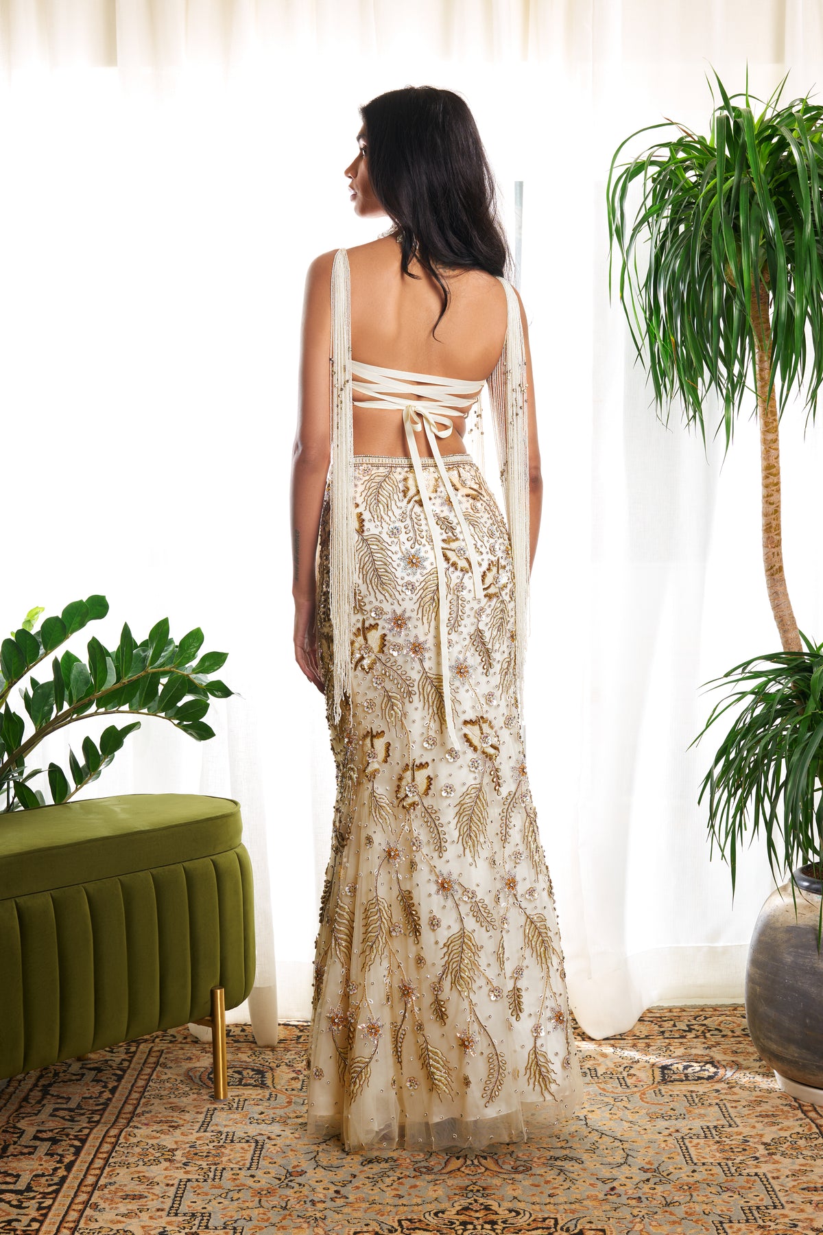 Aura Tassle Blouse & Skirt