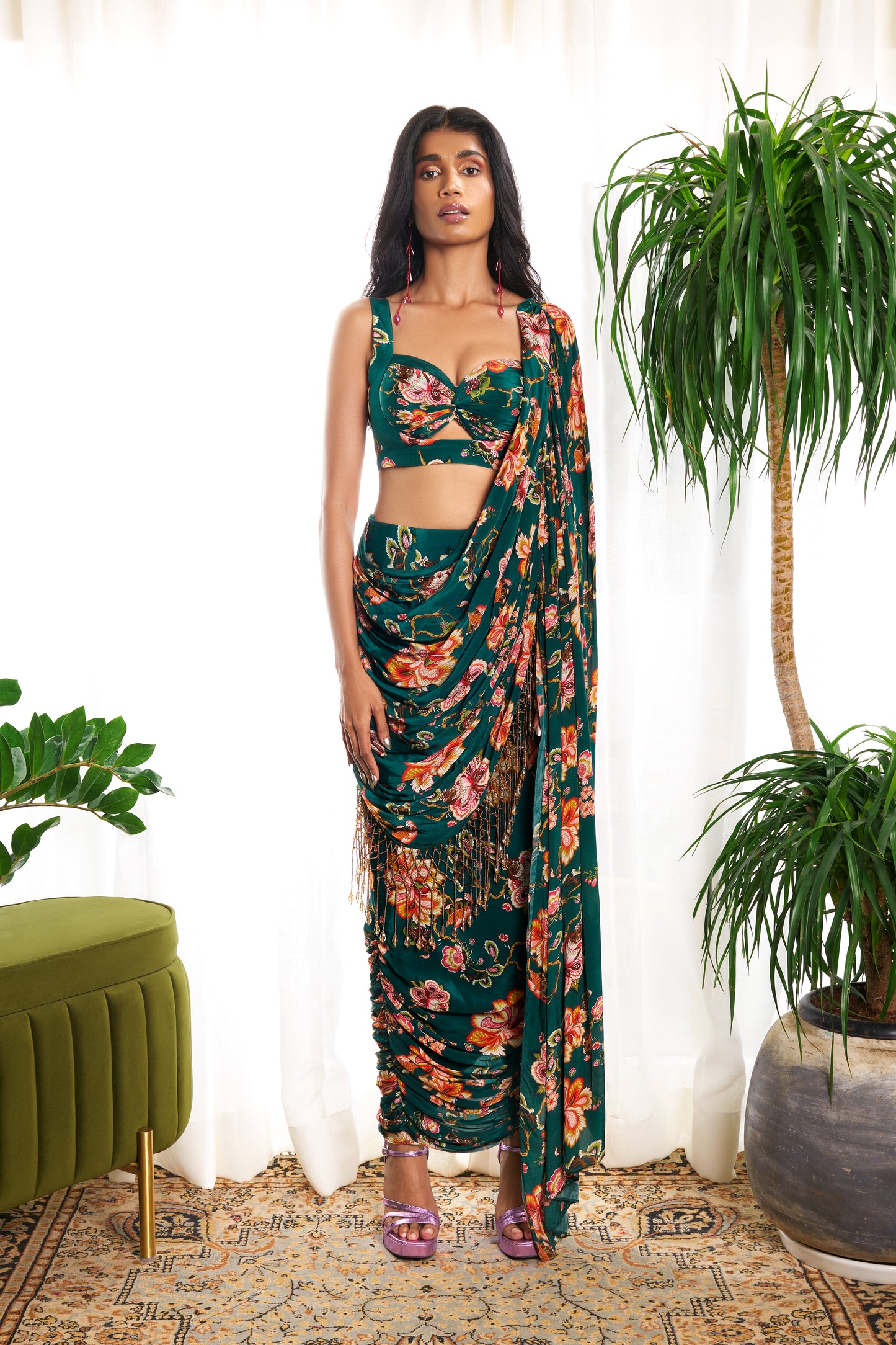 Fleur Draped Saree Set